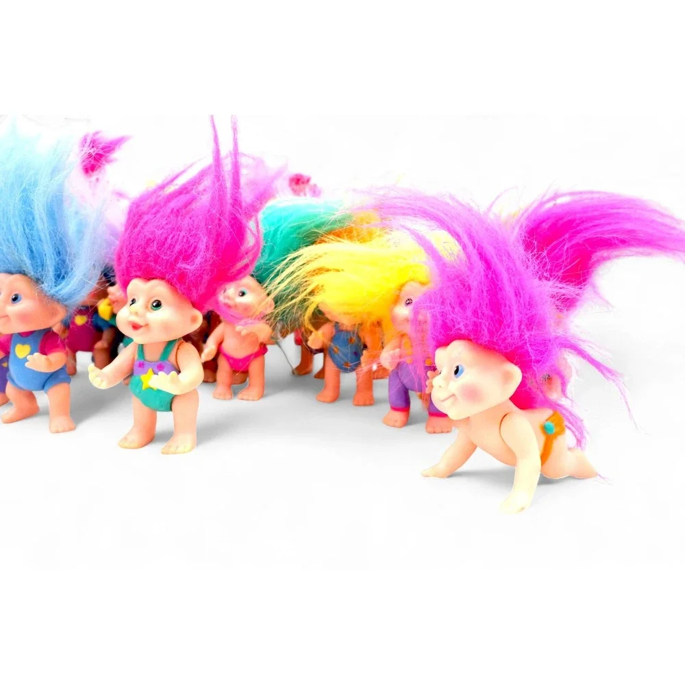 Lot of 25 Small Troll Dolls with Brightly Colored Hair Toy Figurines for‎ Kids